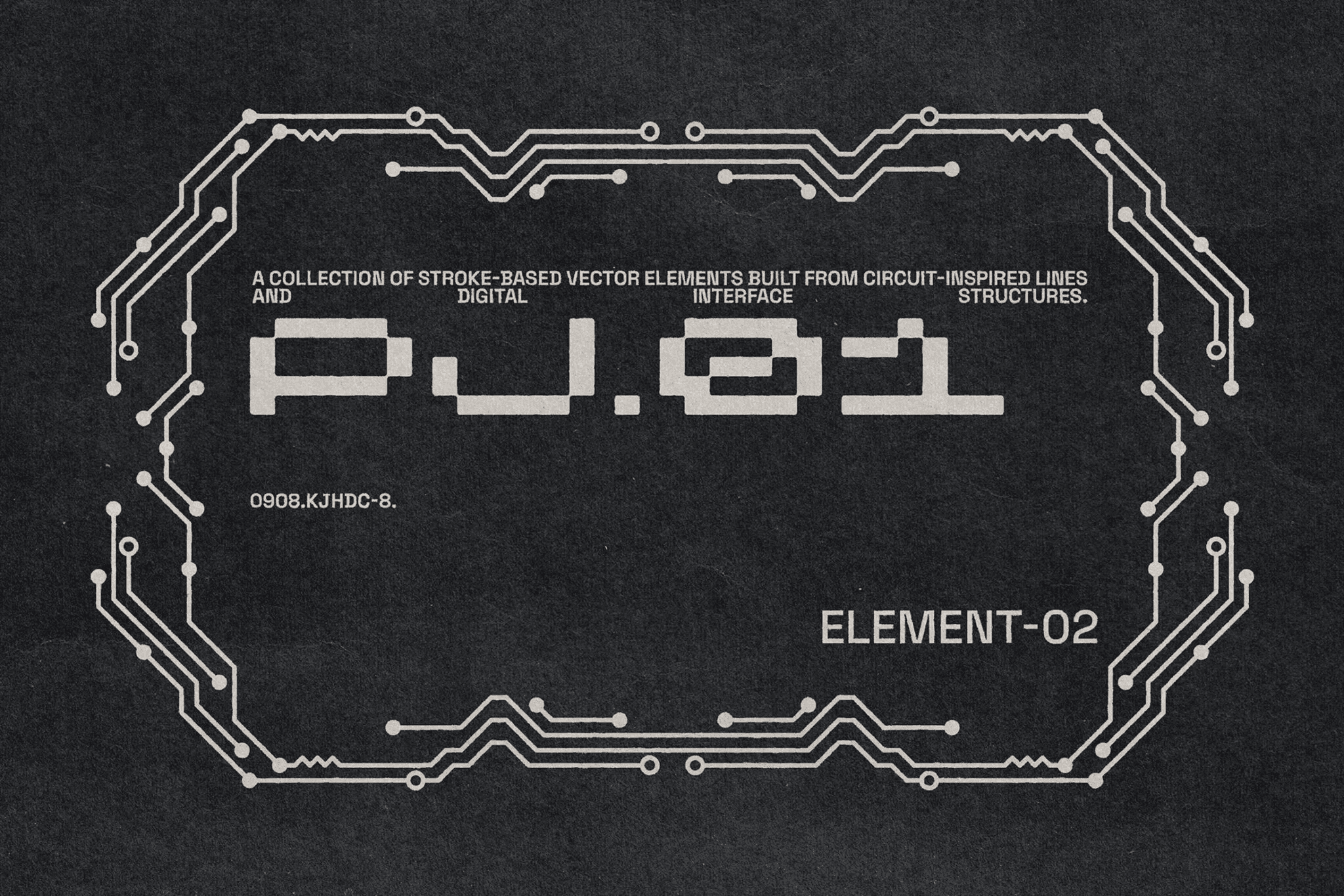 Dark circuit-style card