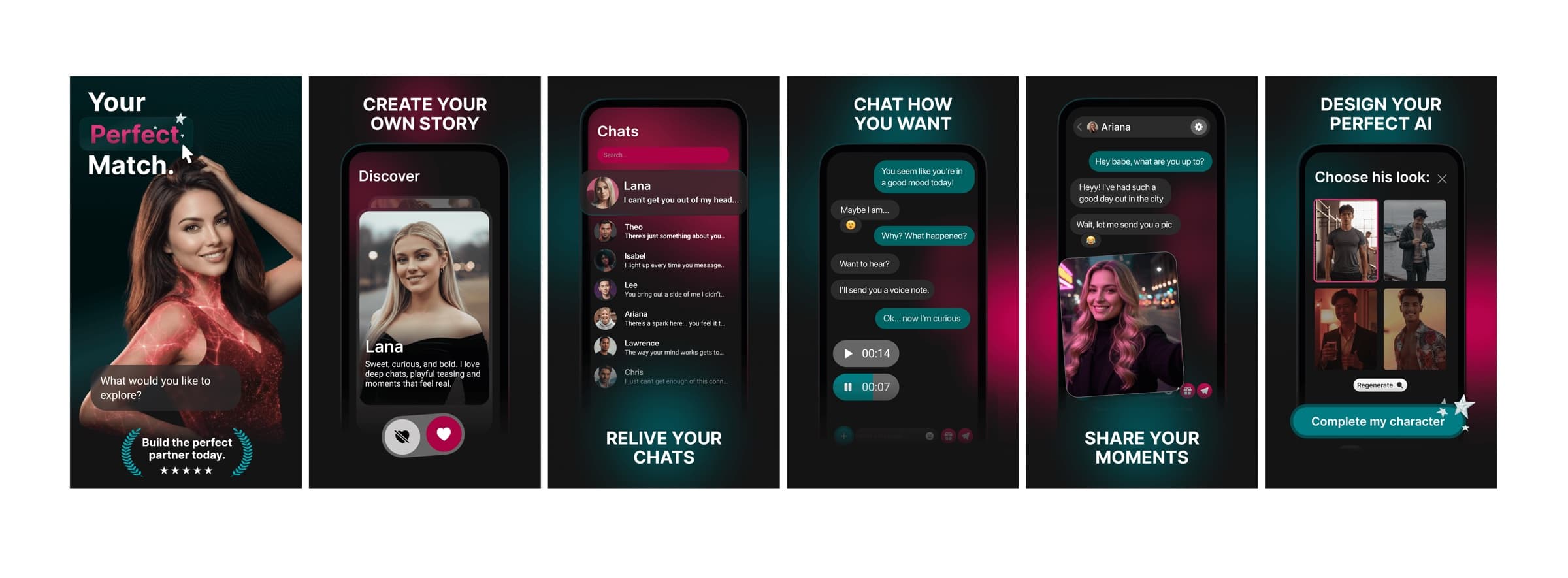 ALMA AI Dating app screens