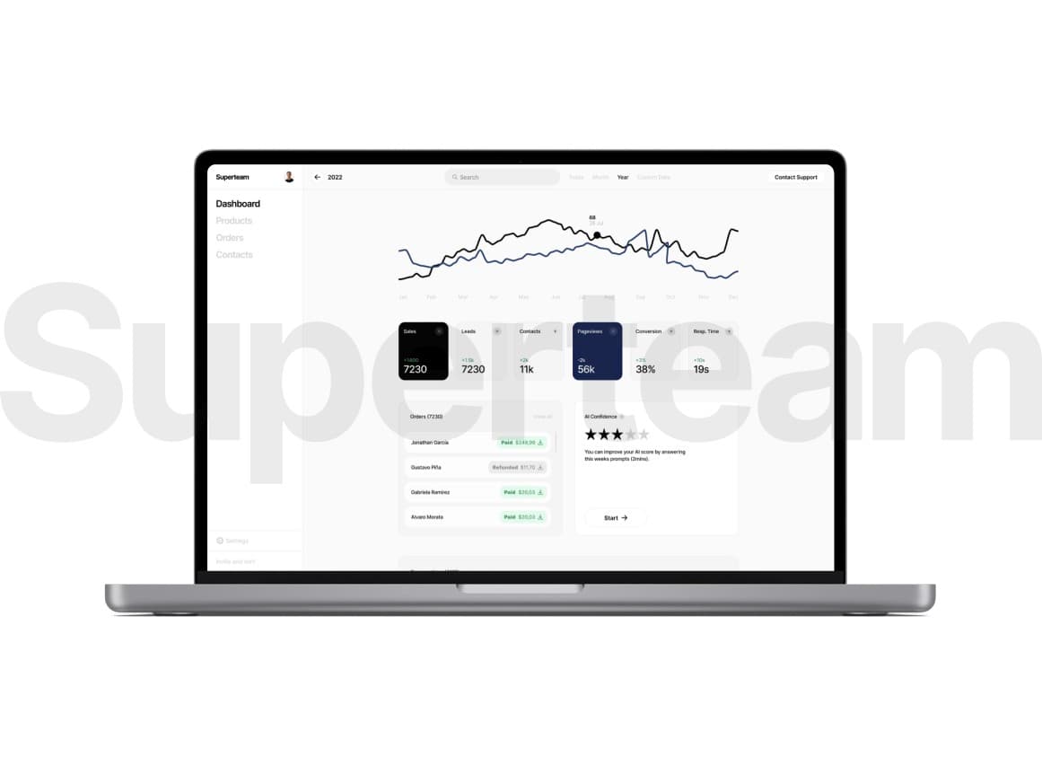 Superstack dashboard on a laptop